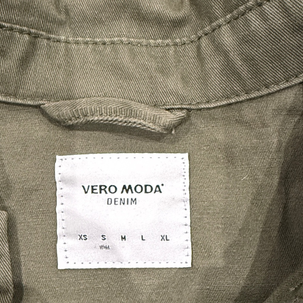 Vero Moda Olive Button Down Shirt with beaded back detail - Picture 2 of 4